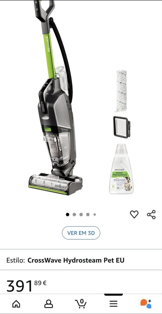 Aspirador Bissell CrossWave Hydrosteam PET