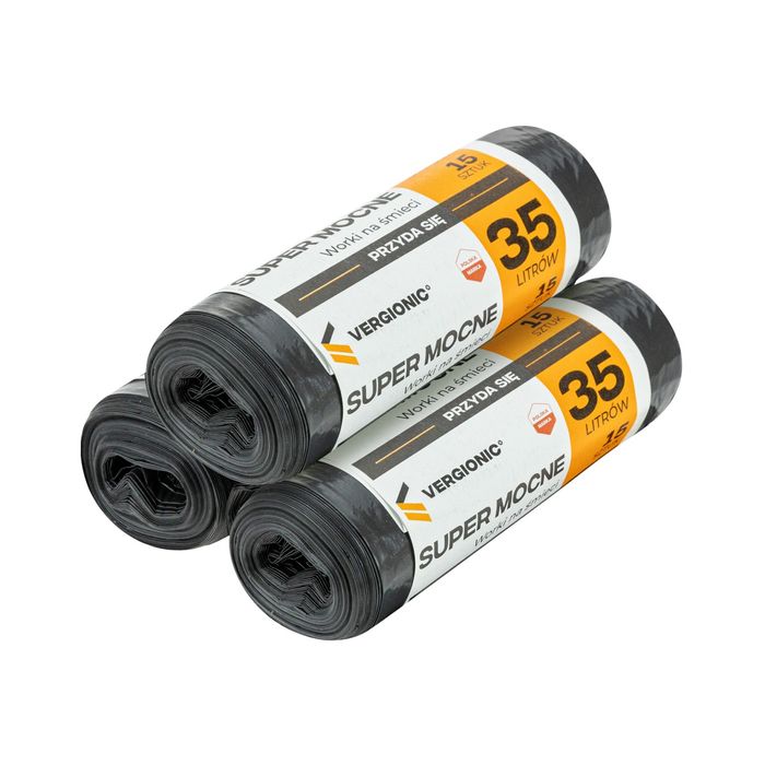 Worki na śmieci 3x35l 15 szt. do kosza, mocne, grube