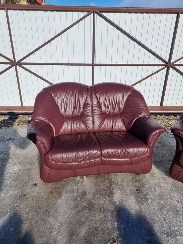 Шкіряний диван 2ка і крісло Шкіряні дивани Шкіряні меблі