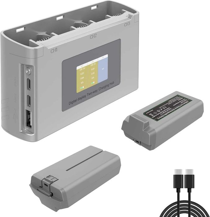 2 Baterias com estação de carregamento para Drone DJI Mini 4K/Mini 2