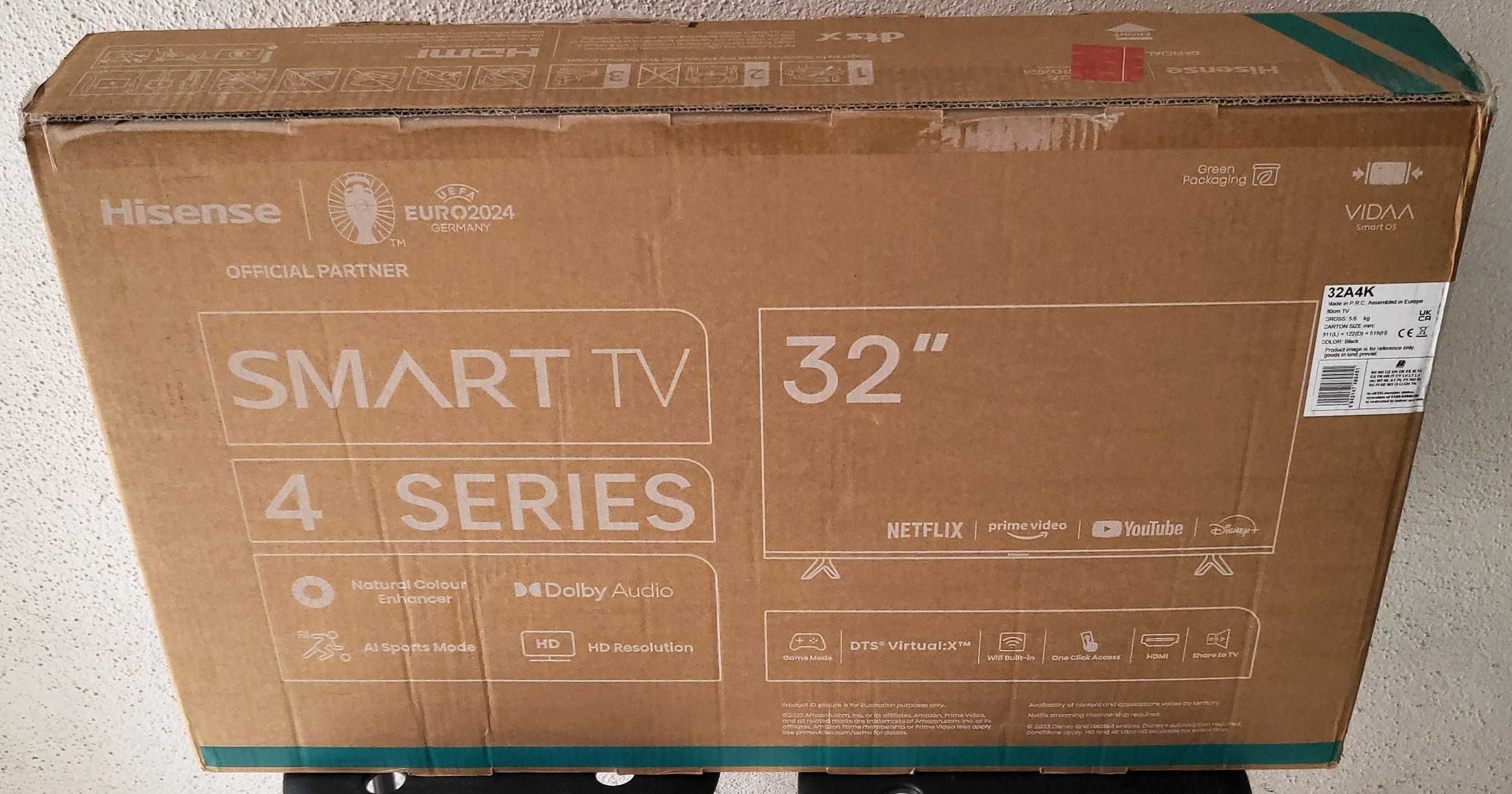 TV Hisense 32A4K (LED- 32'' - 81 cm - HD Ready - Smart TV), Nova