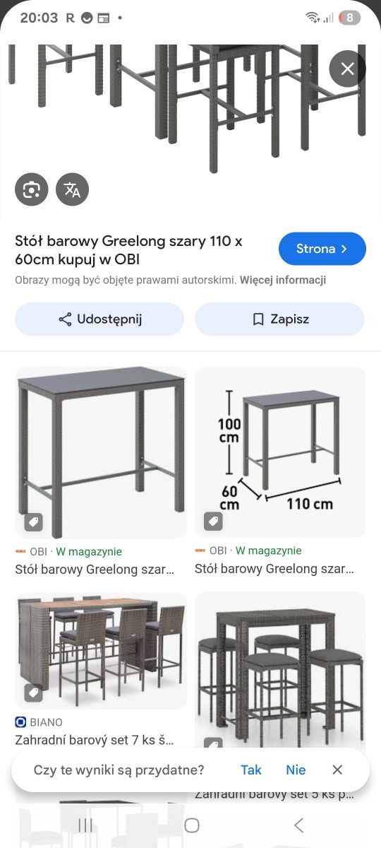 Komplet Barowy OBi Greelong Super Stan