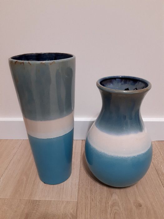 Wazon doniczka osłona turkusowe