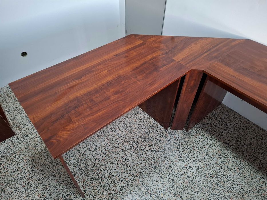 Conjunto De Escritório - Mesa Em L + Armário + Módulo C/ Rodas