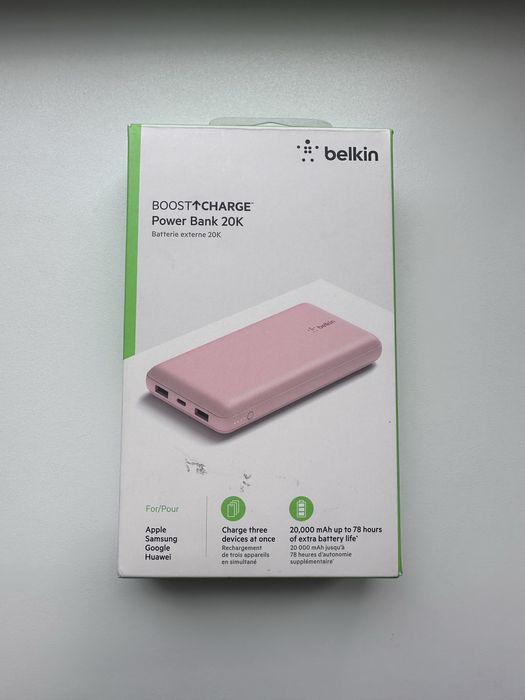 Портативний акумулятор Belkin 20000mAh, 15W, Dual USB-A, USB-C,