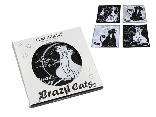 Kpl. 4 podkładek pod kubki - Koci świat, Koty w Paryżu CARMANI