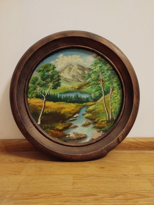 Oryginalny obraz w pięknej drewnianej ramie