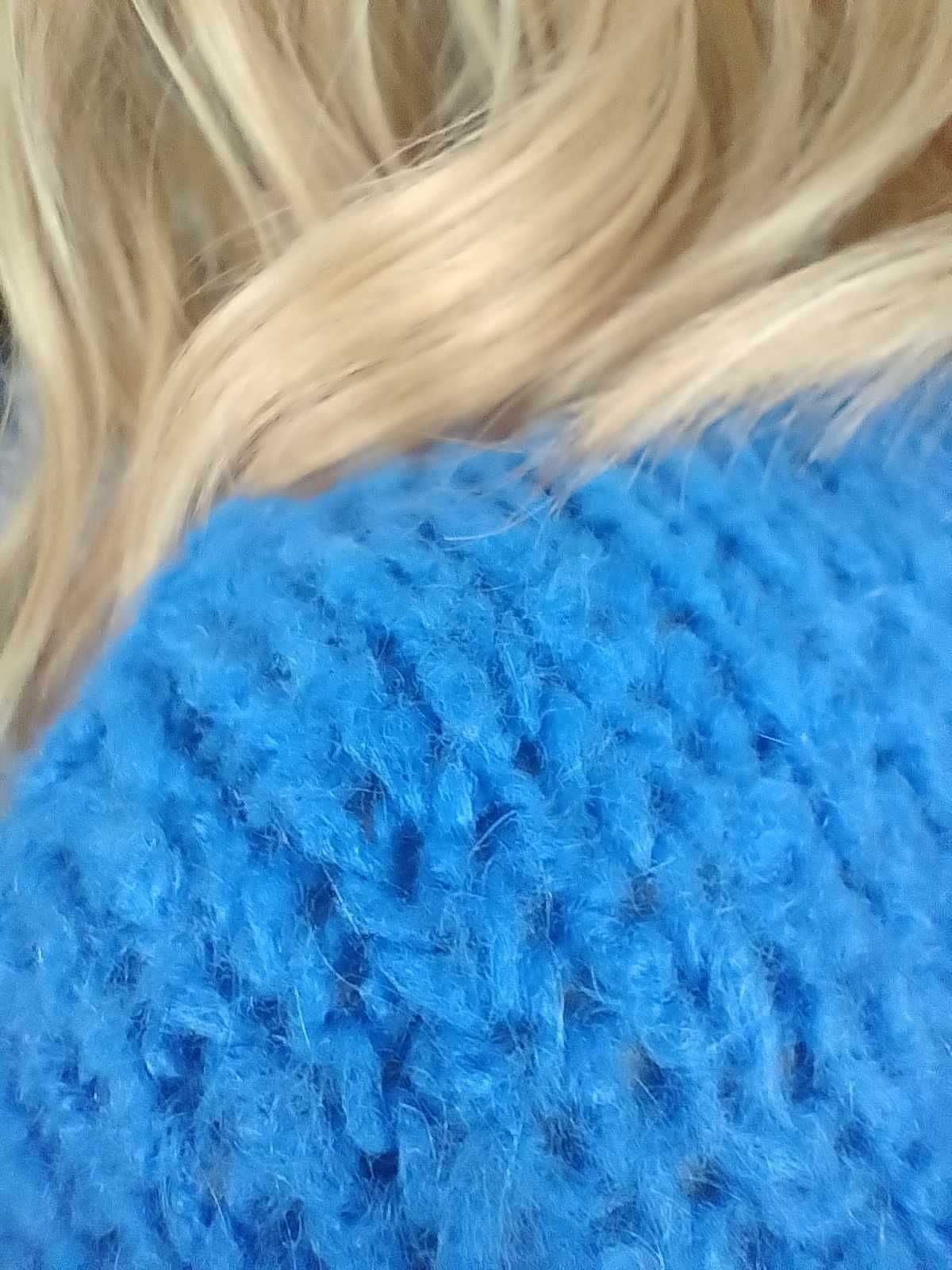 Sweter damski niebieski ciepły, miękki, The lulu