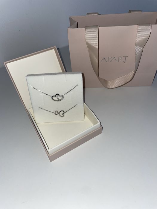 Naszyjnik i Bransoletka APART serduszka