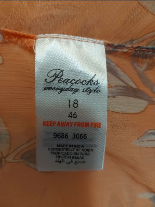 Lekka Przewiewna bluzka damska z dłuższymi bokami Peacocks 46 XXXL