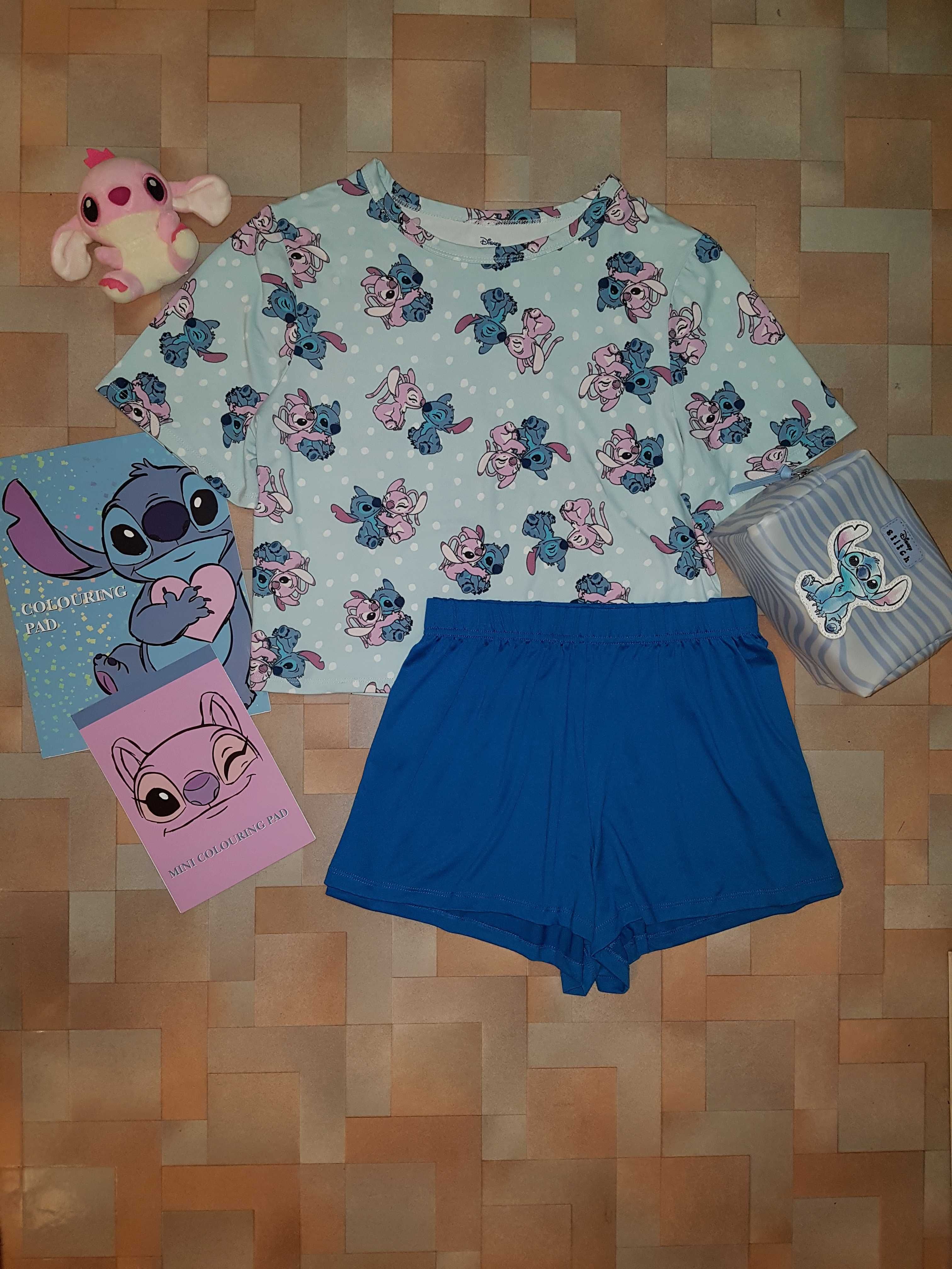 Яркая мягкая пижама Stitch Disney М размер, комплект микрофибра Стич