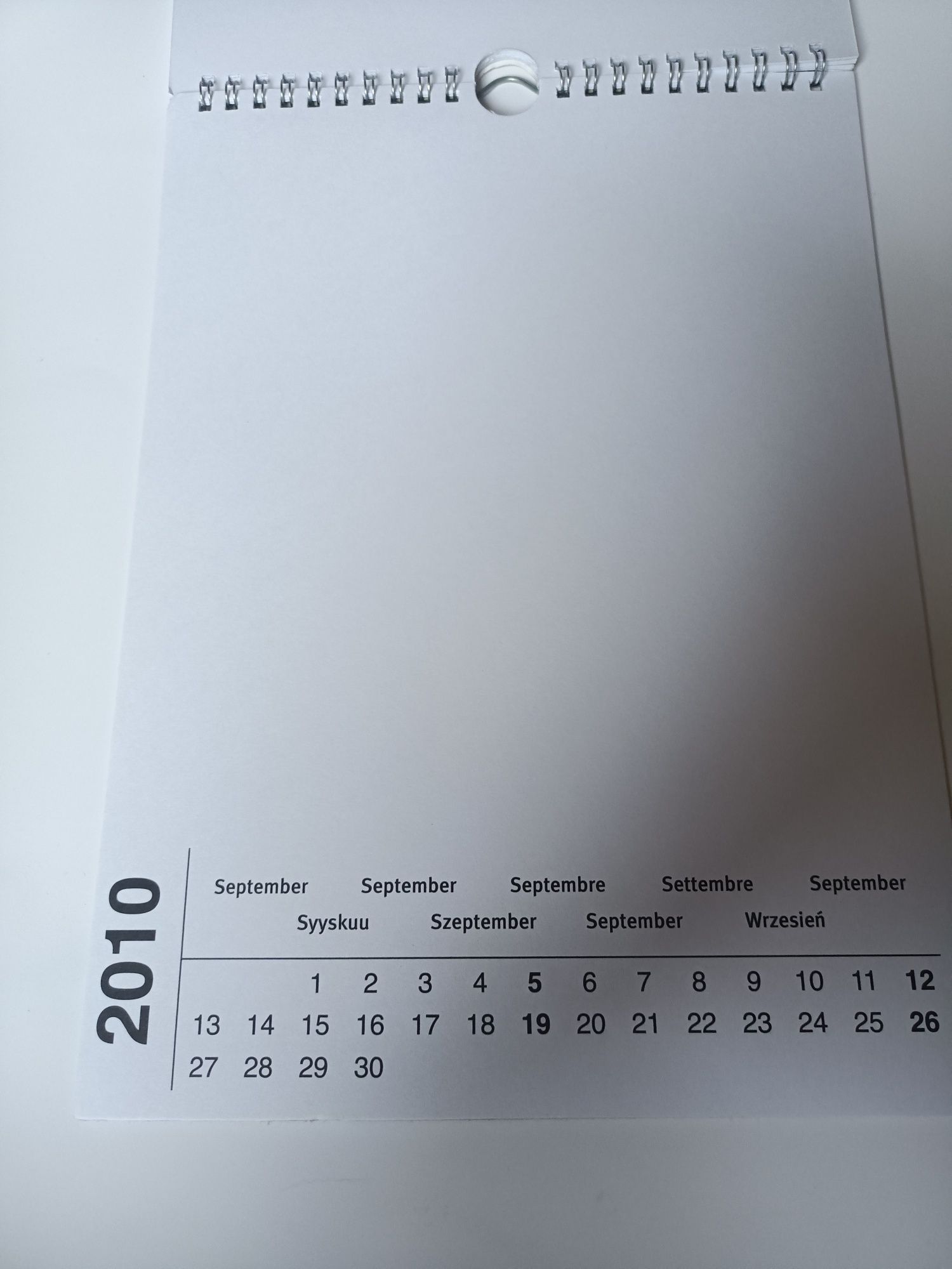 Kalendarz 2010 do uzupelnienia