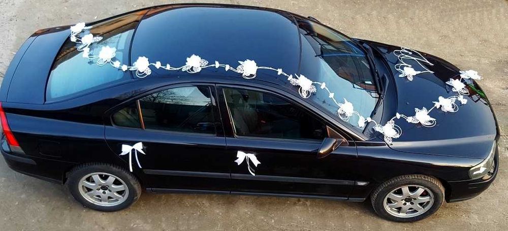 Piękna Dekoracja auta Ozdoba samochodu Ślubnego Wesele Serca Koronka
