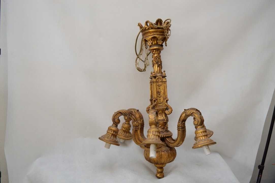 Stary Złoty Pałacowy Żyrandol Lampa - Barok 80 x 60