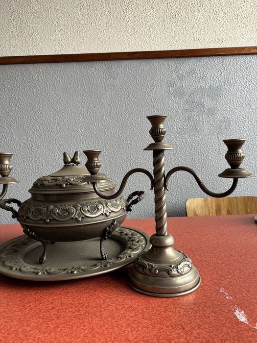 Conjunto de prata para decoração