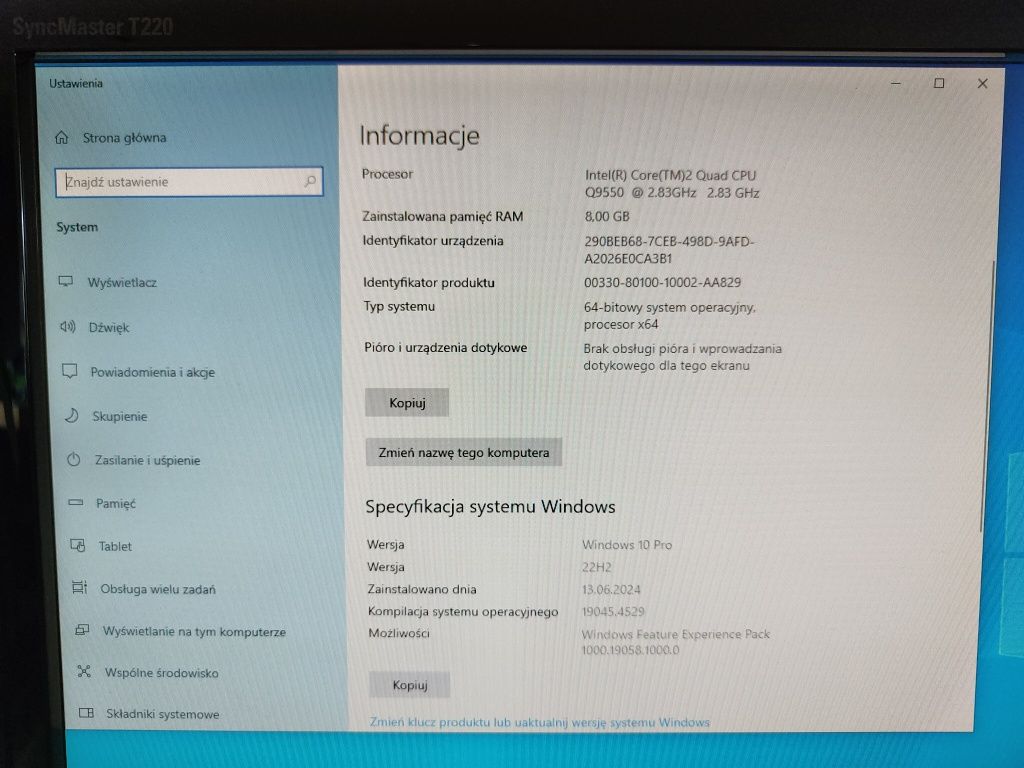 Pełny zestaw komputerowy (Q9550 + R7 260X + monitor i peryferia)