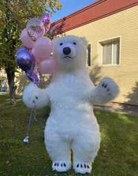 Белый Большой Медведь Мишка на Поздравление Надувной Пневмо Ростовой