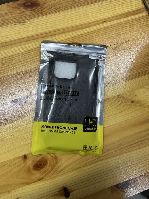 Протиударний чохол Litchi Texture на iPhone 15 Pro Max - чорний