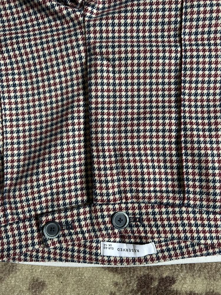 Spodnie damskie, materialowe,w kratę,eleganckie,vintage Reserved 42/XL