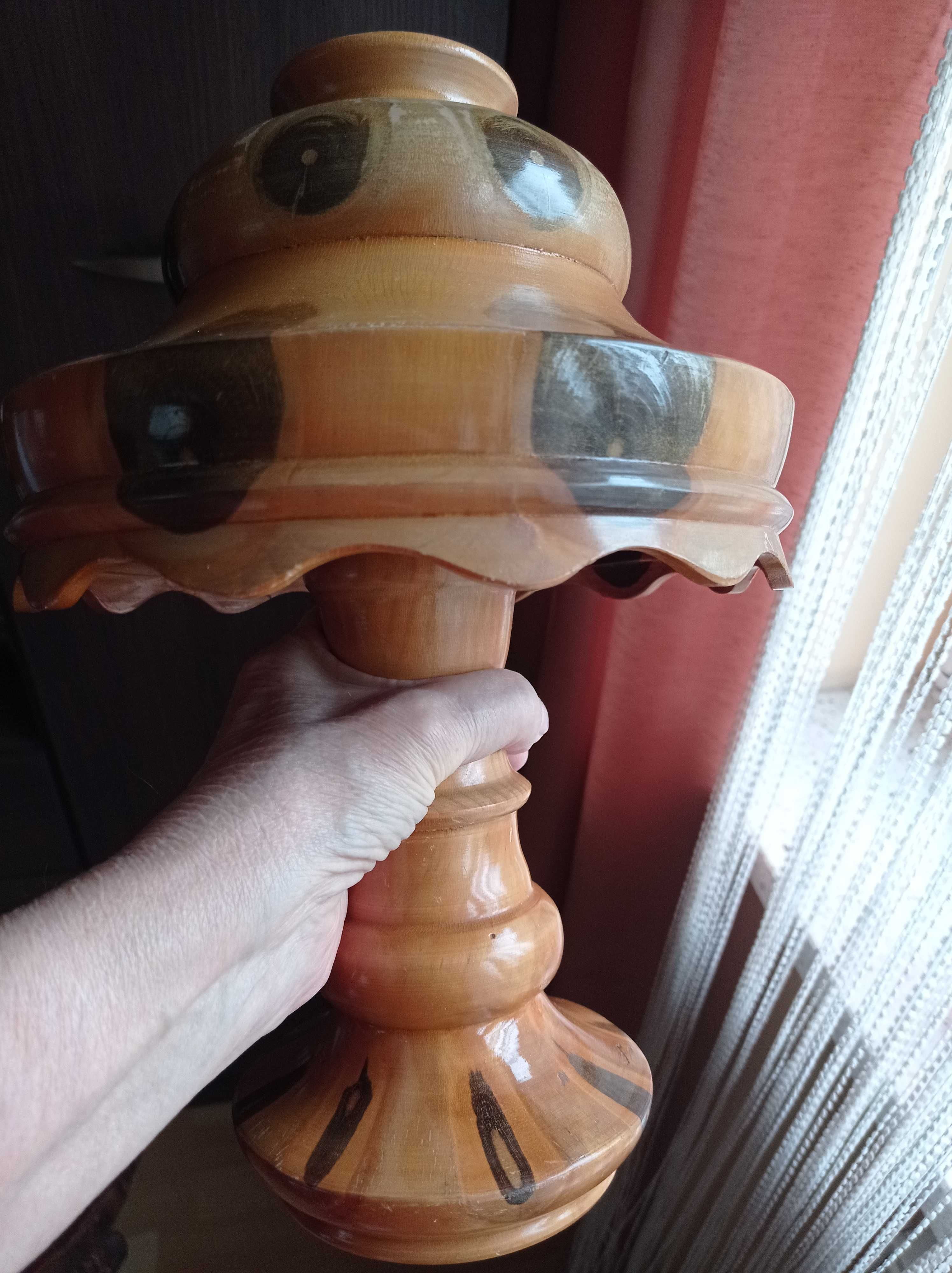 Brazylijska lampa grzybek, drewno Araucana, Carlos Zipperer, 1920-30
