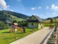 Domek w górach, widok, kominek, ognisko- Kamienica, Śnieżnik,