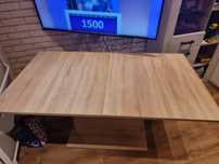 stół rozkładany na kolumnie dab sonoma 160×90
