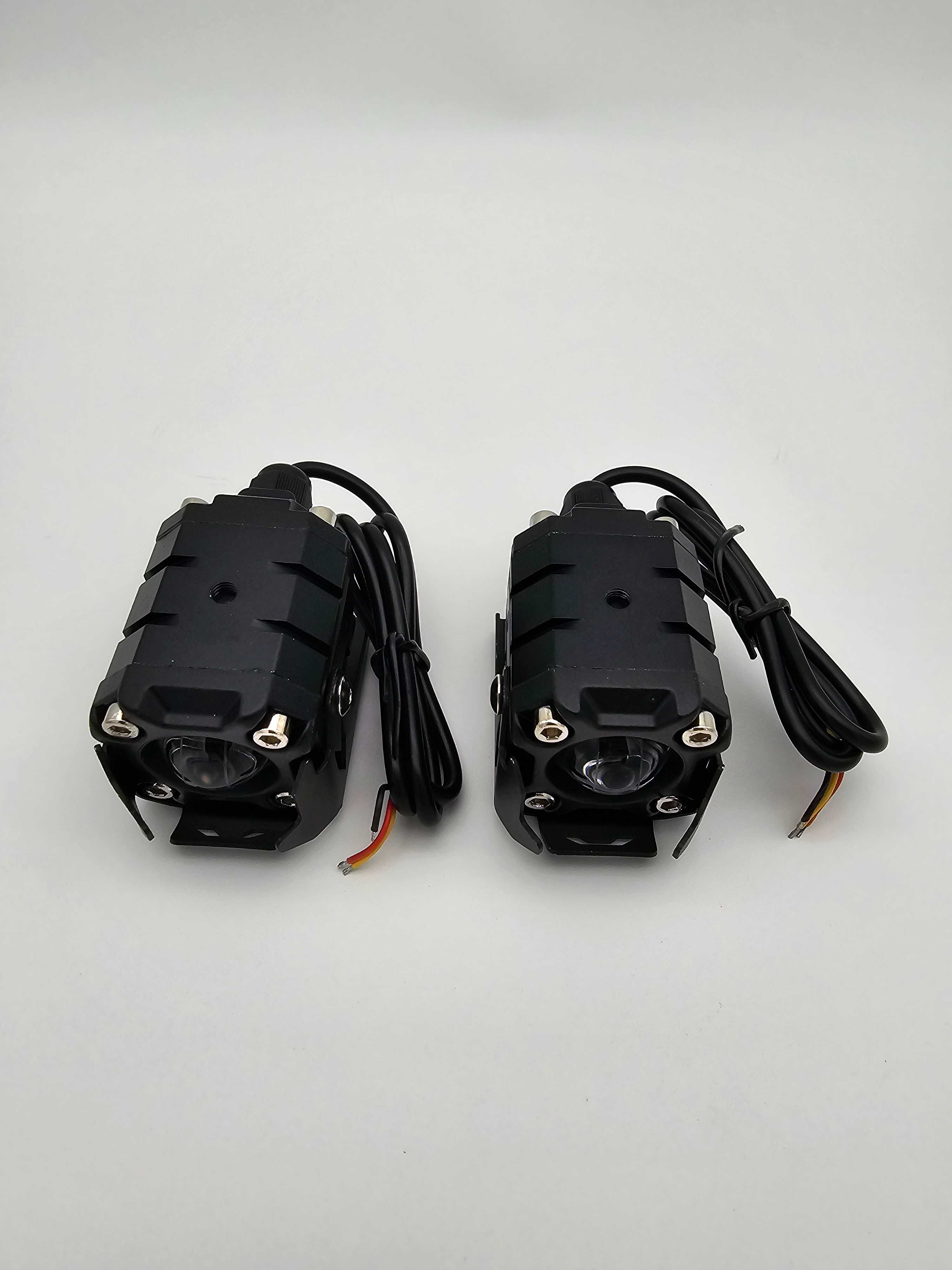 2 x Halogeny motocyklowe soczewkowe LED60 W6000 lm Dwukolorowe Światło