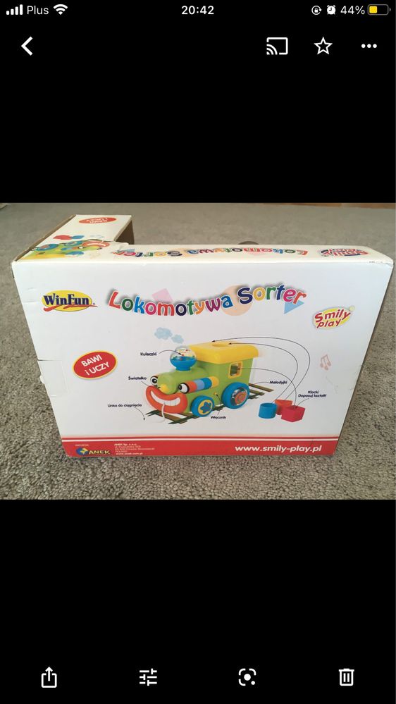 Lokomotywa sorter Smily Play 12 gra, interaktywna, jak Fisher Price