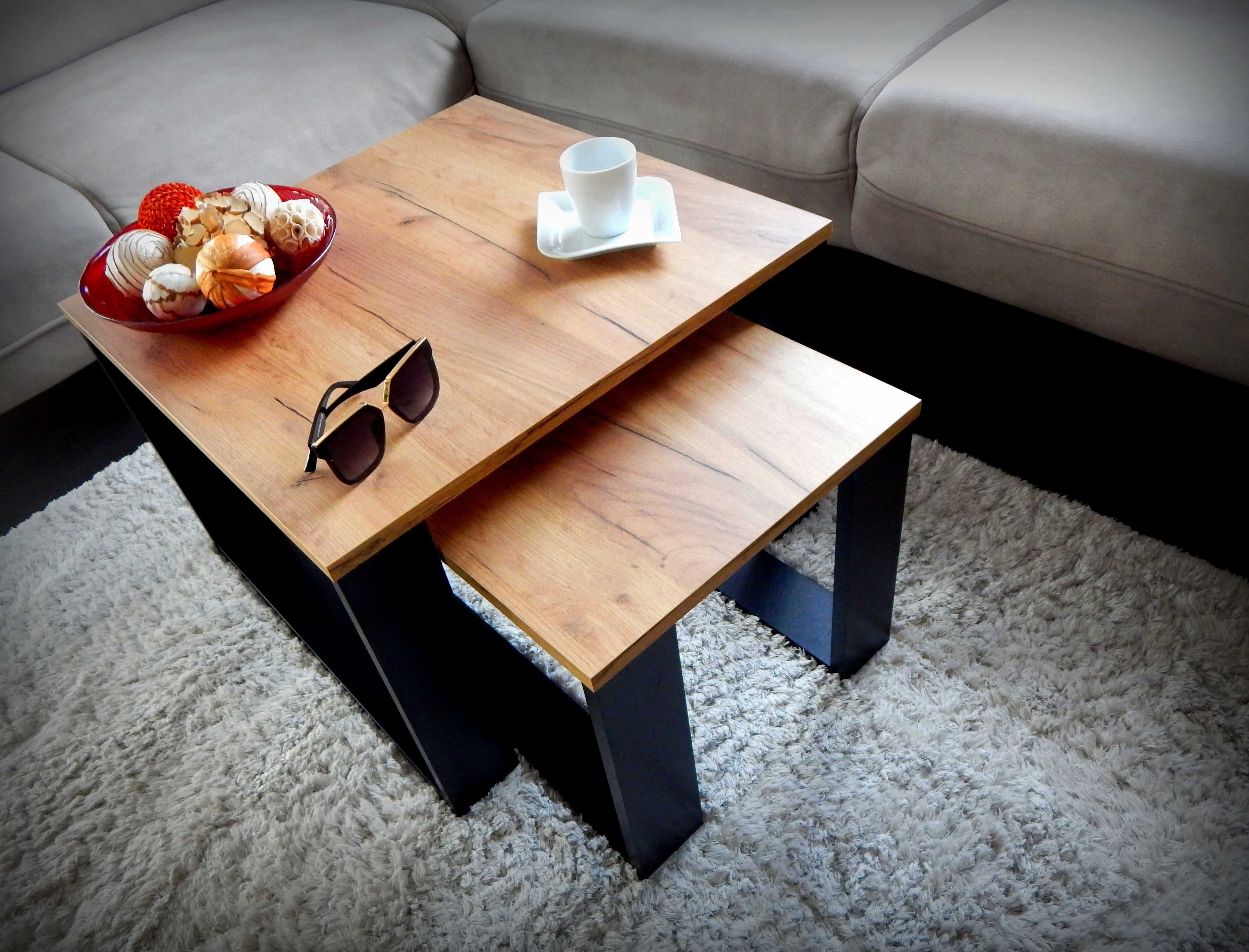 Stolik kawowy 2w1 stoliki kawowe komplet loftowy loft zestaw
