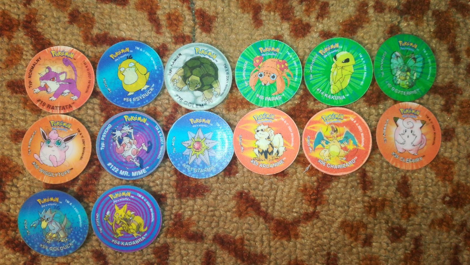 14szt tazos pokemon trójwymiarowe