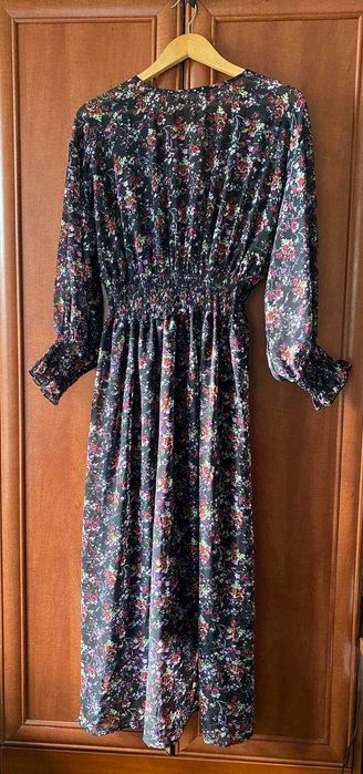 Розкішна довга шифонова квіткова сукня міді плаття ZARA
