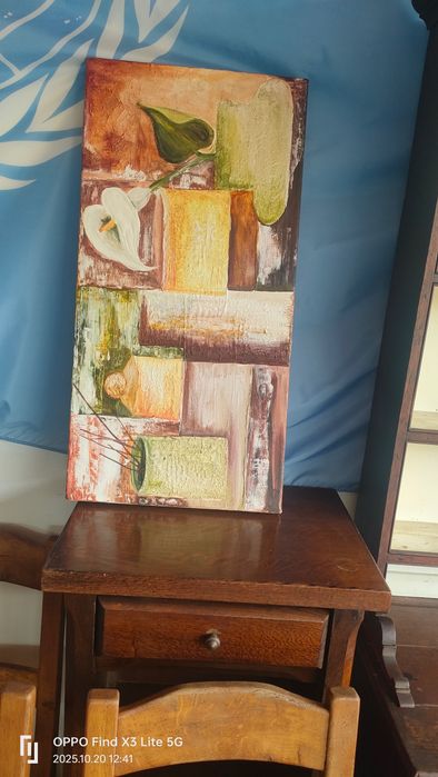 4-Quadros pintados a óleo individuais