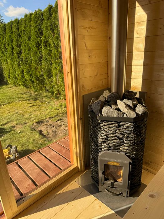 SAUNA OGRODOWA , piec na drewno , model S 3-5 osób montaż cały kraj
