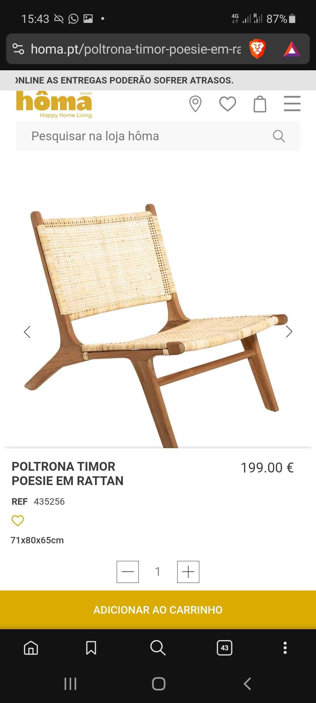 2 Cadeiras em Rattan da Homâ