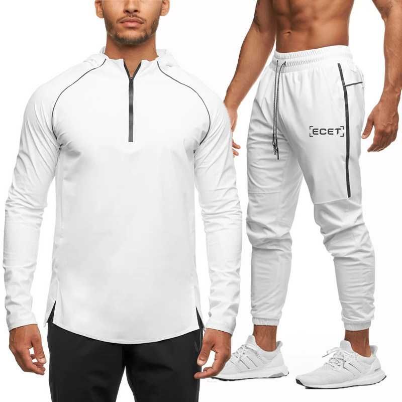 Dres męski white ortalionowy idealny do biegania/fitnessu r.L #69