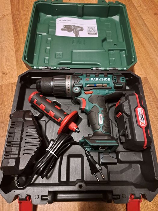Wkrętarko-wiertarka udarowa Parkside 20V z aku I ładowarka