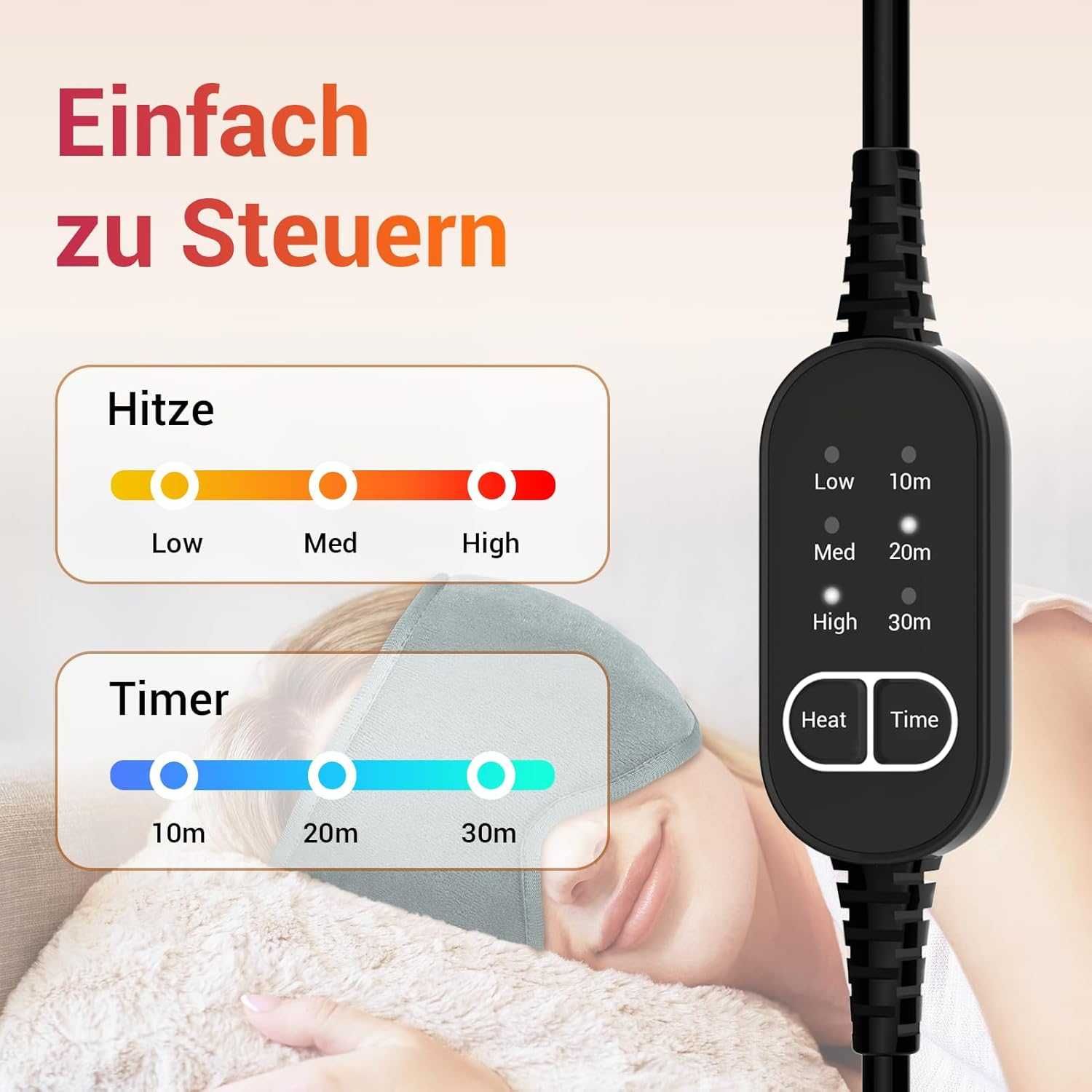 Comfytemp Podgrzewacz do oczu z USB, maska grzewcza na oczy 3 poziomy