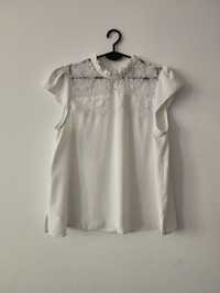 Biała bluzeczka Dorothy Perkins XL/42 Koronkowy dekolt