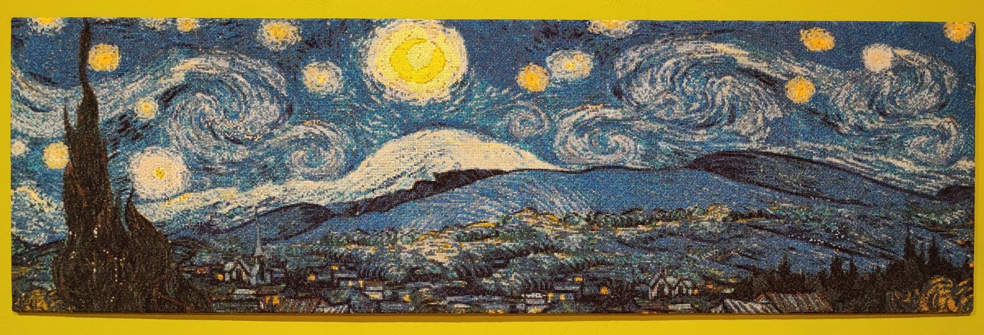 Gwieździsta noc panorama Vincent van Gogh haft krzyżykowy