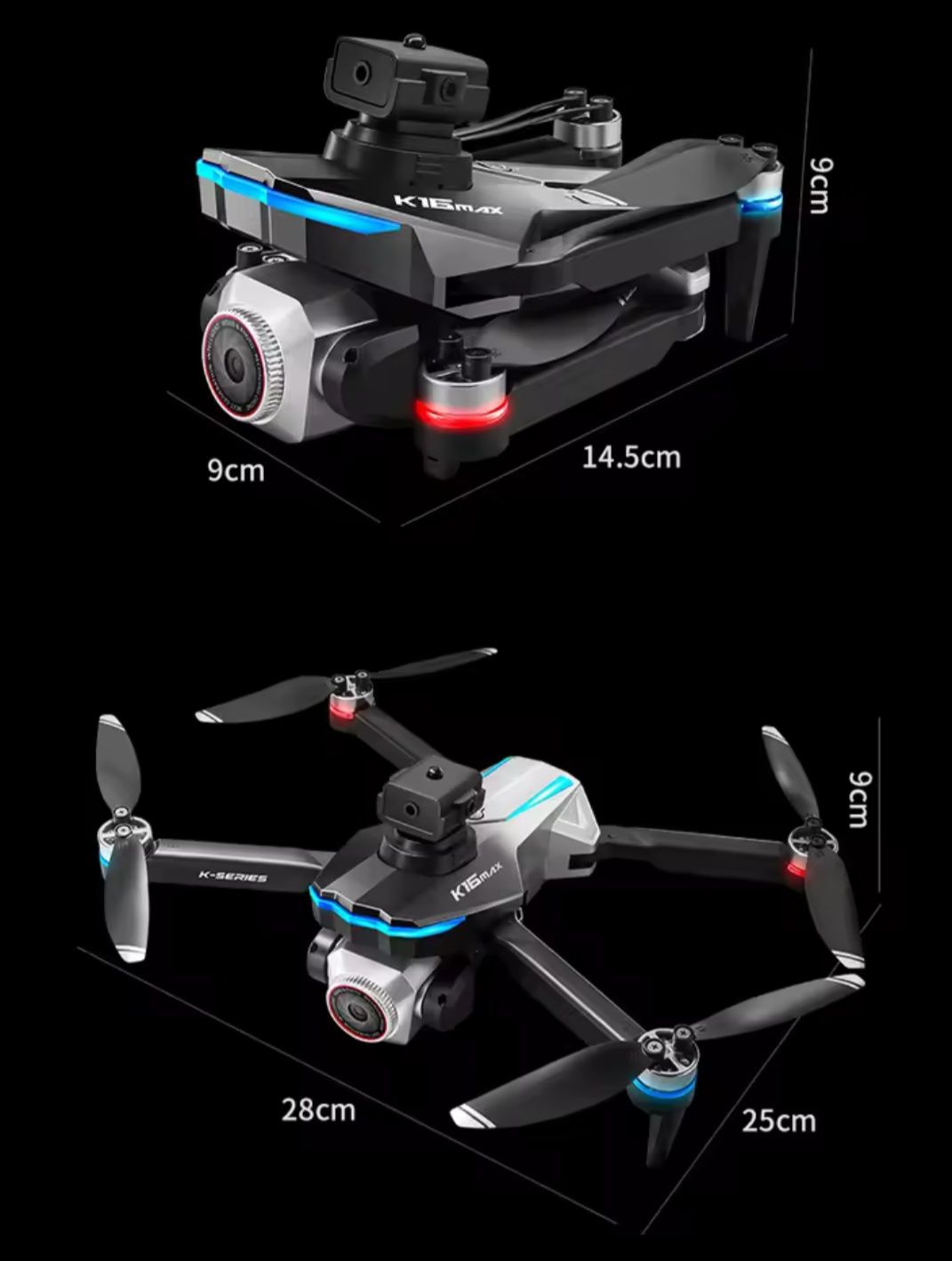 RC Drone K16MAX 8K HD камера з Рк дисплеєм