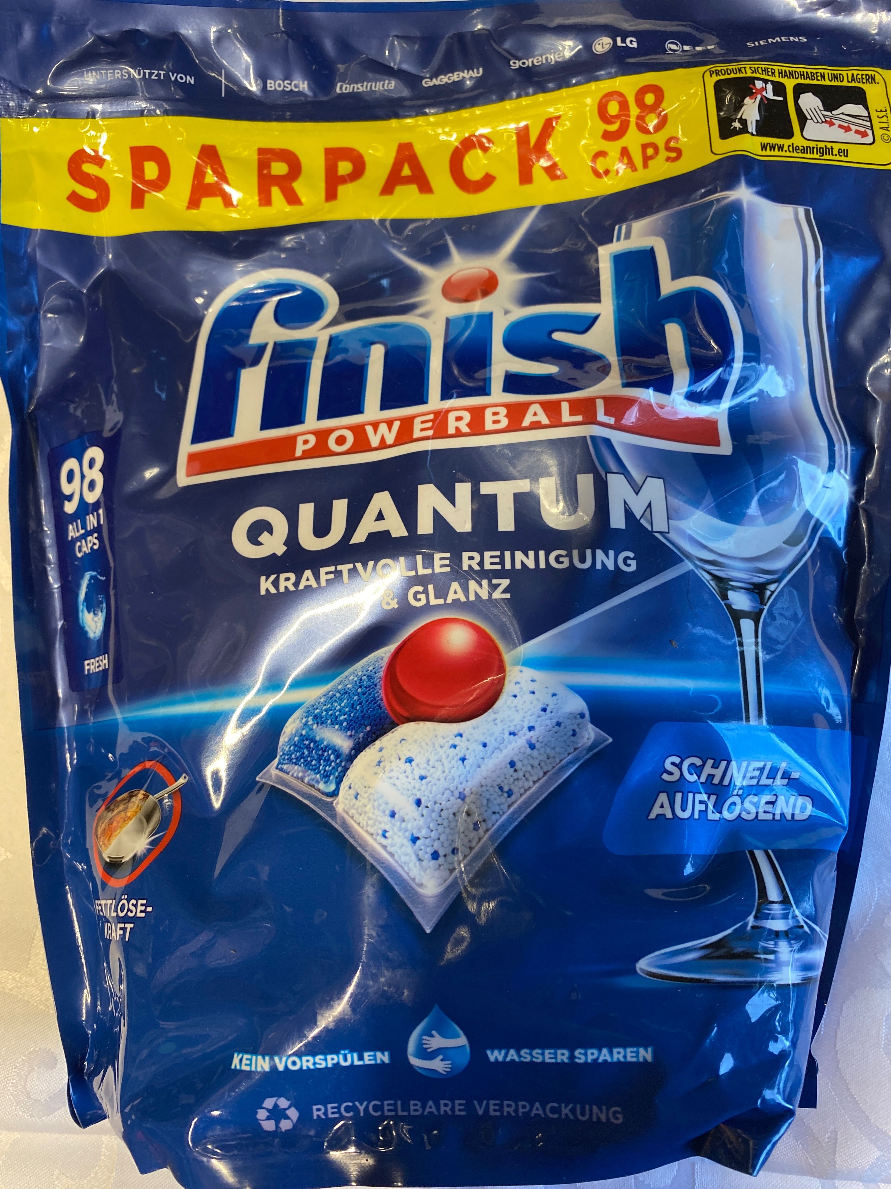 Kapsułki do zmywarki finish powerball quantum 98 kapsułek Niemcy