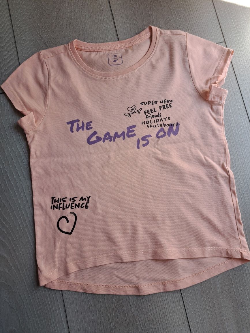T-shirt koszulka krótki rękaw 4F r.128 2 szt.