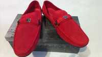 Мужские мокасины Basconi 42 43 красные красного цвета летние туфли