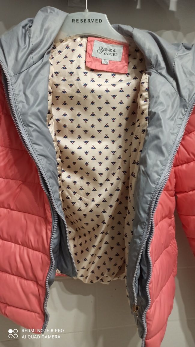 Pikowana kurtka damska z kapturem xl 38 40