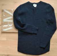 Dzianinowy sweterek H&M, unisex, strukturalny splot, nowy, 34/36/XS/S
