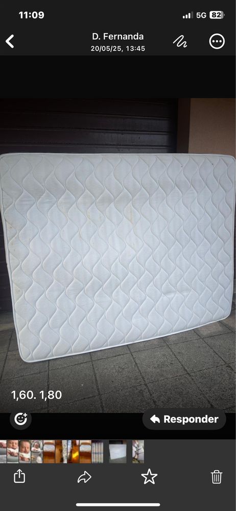 Colchão com estrado medida 1,60x1,80