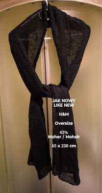 H&M  Szal moherowy typu oversize, 42% Moher, 65 x 230 cm