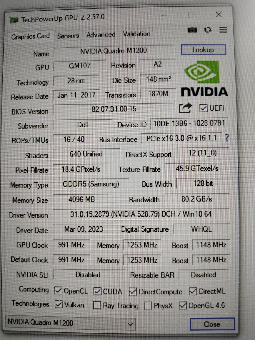 Dell Precision 7720, 17,3 FHD, I7-6820HQ, 4GB M1200, 16Gb DDR4