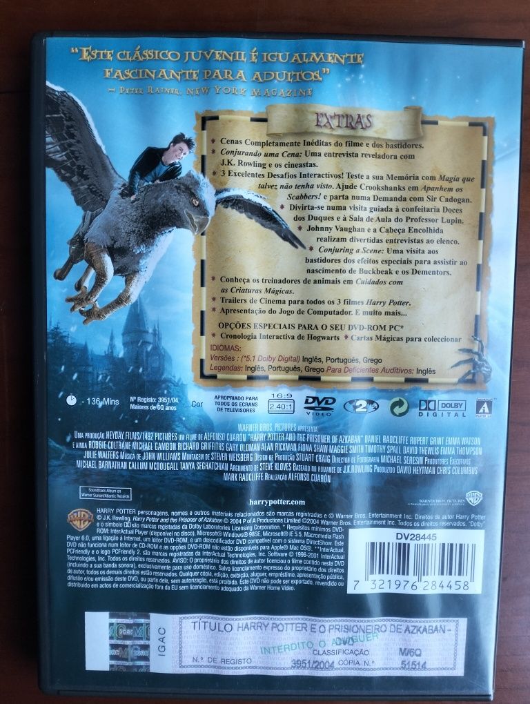 DVD Harry Potter e o Prisioneiro de Askaban  - edição de 2 discos