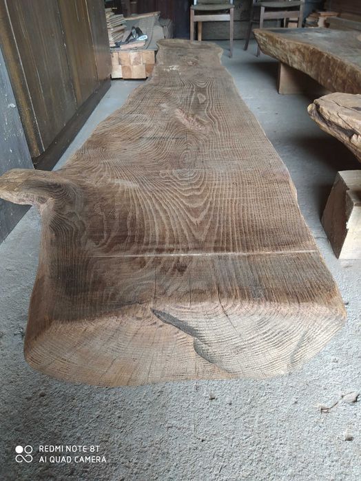 Stary bal dębowy monolit, rustykalne, deski, drewno z odzysku, loftowy